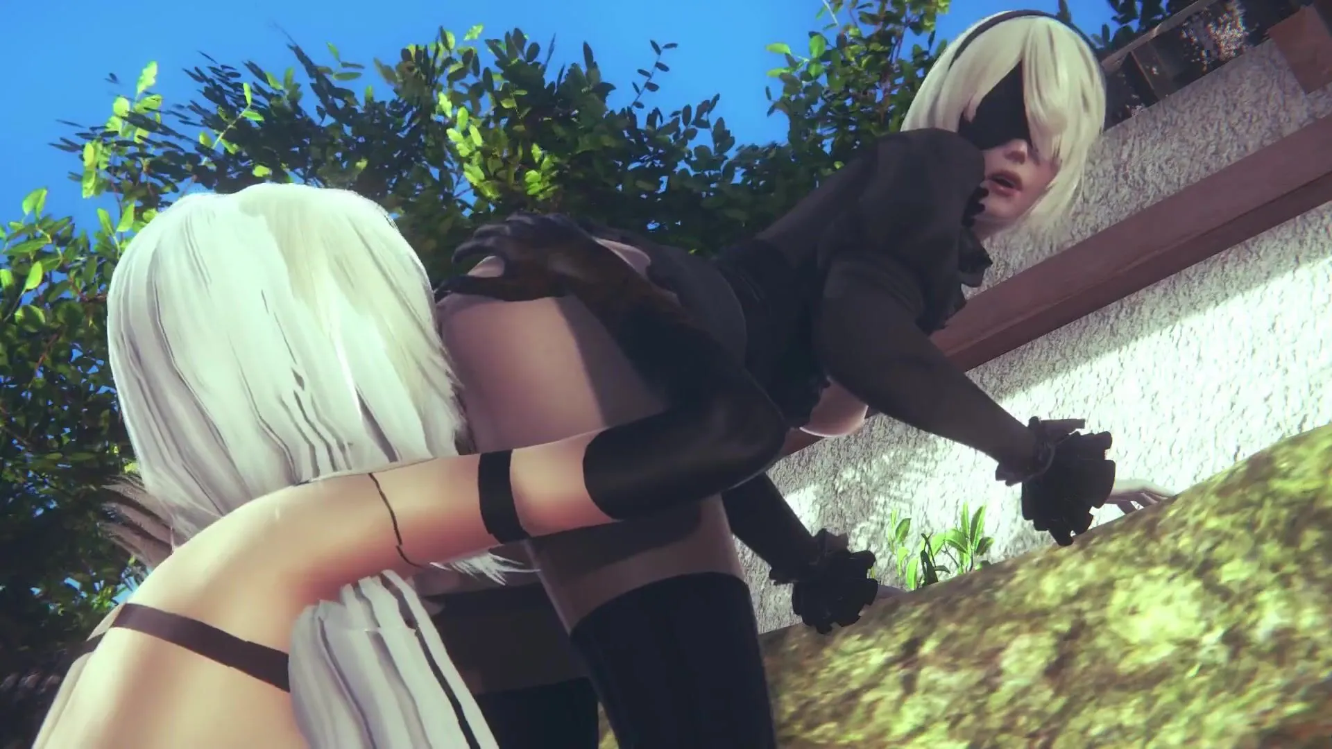 NIER] A2 + B2 = lesbian sex (3D PORN 60 FPS)