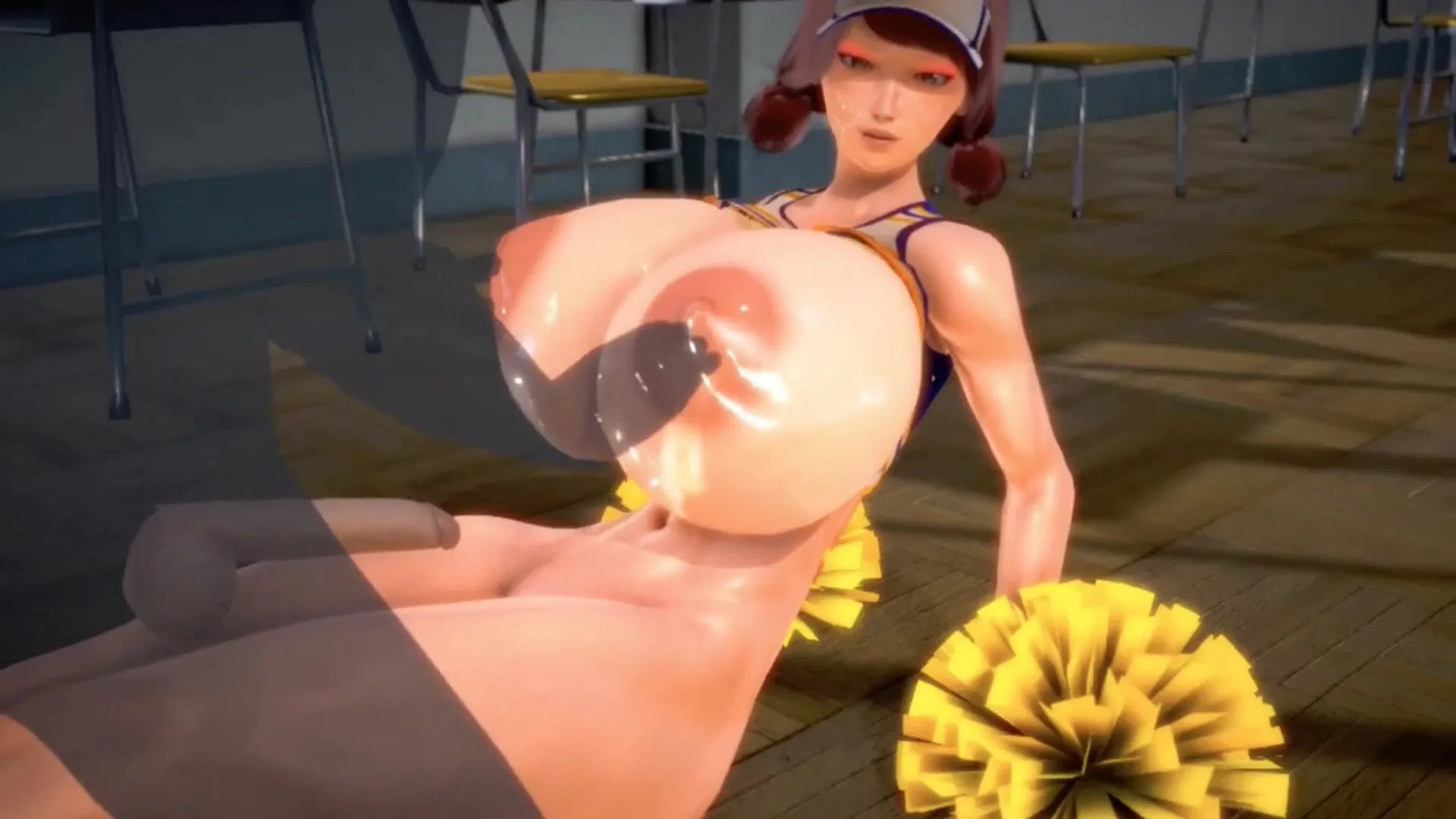 3D hentai super big tits Cheerleader